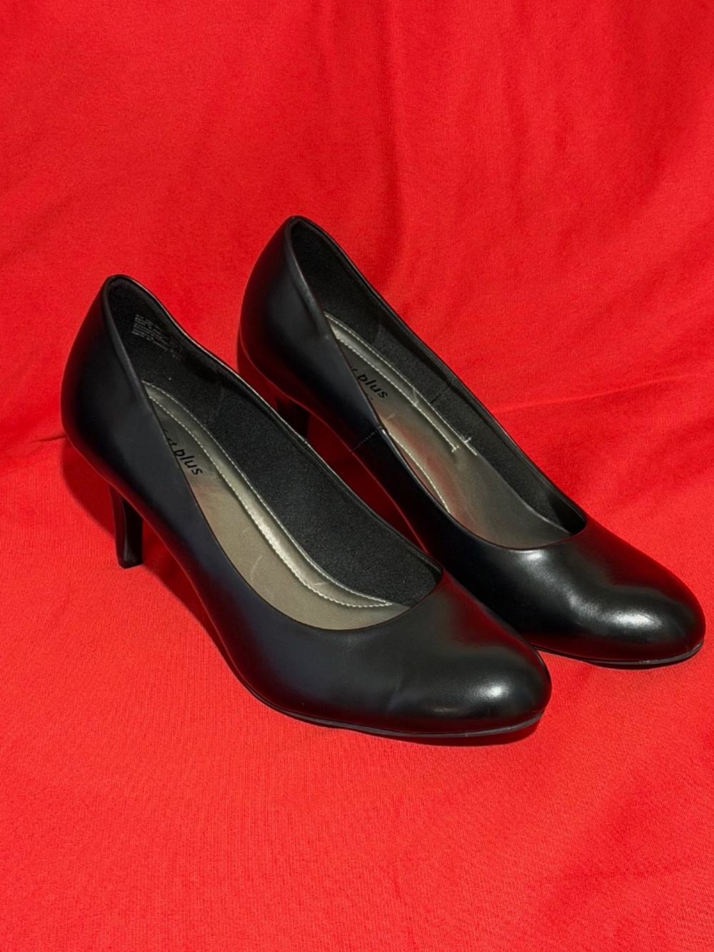 Comfort Plus by Predictions Black Classic Pumps Mid Heel Shoes Size 13